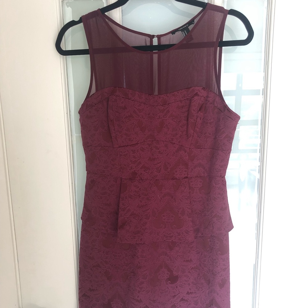 Red mini peplum dress